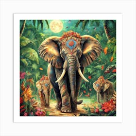 Elephants In The Jungle Affiche