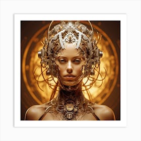 golden AI Art Print