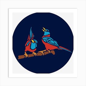 Two Birds On A Branch Art Print