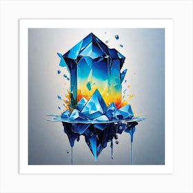 Blue Crystals Art Print