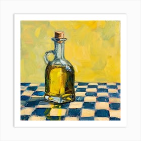 Olive Oil Pastel Checkerboard Background 1 Art Print