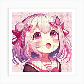 Anime Girl Jigsaw Puzzle Art Print