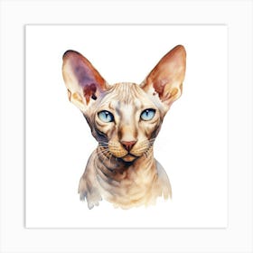 Peterbald Cat Portrait 2 Art Print