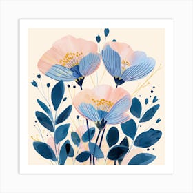 Abstract Botanical Flowers Art Print