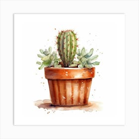 Watercolor Cactus 9 Art Print