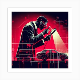 Man Looking At Car Art Print