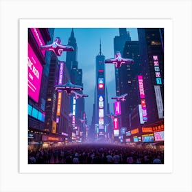 Times Square At Night 1 Art Print