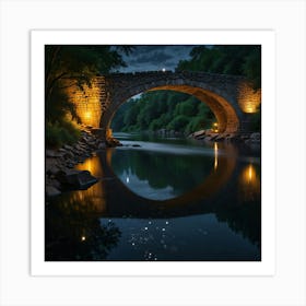 Bridge At Night 2 Art Print