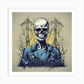 Electric Skeleton Art Print