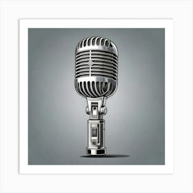 Firefly Timeless Vintage Microphone In Classic Gray Design 41996 (2) Art Print