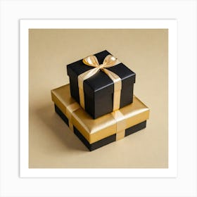 Black And Gold Gift Boxes 1 Art Print