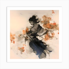 Watercolour Surreal Geisha Art Print