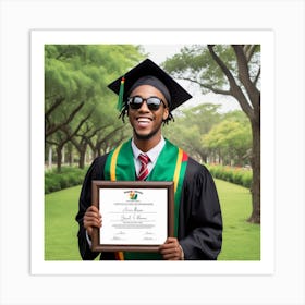 Mr. Look-At-The Right-Hand Finger's Graduation Ceremony Photo Art Print
