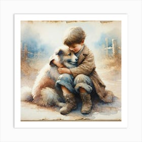 Boy And His Dog Art Print