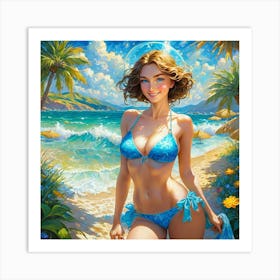 Girl On The Beachfsef Art Print