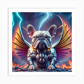 Lightning Bulldog Art Print