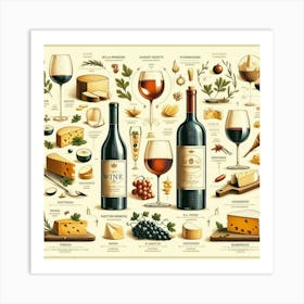 Wine And Cheese Poster 1 Art Print