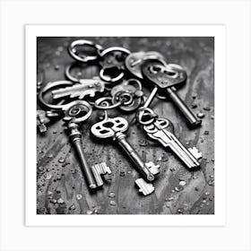 Black And White Keys 1 Art Print