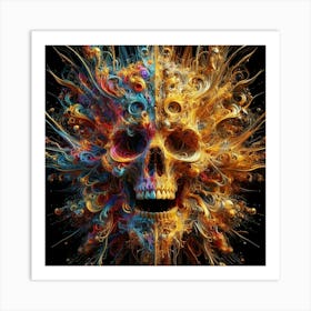 Abstract Skull Art Print