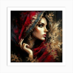 Woman In Red Art Print