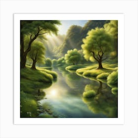 River In The Forest 20 Art Print