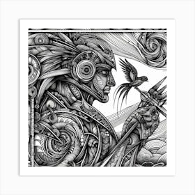 Man With A Bird Art Print