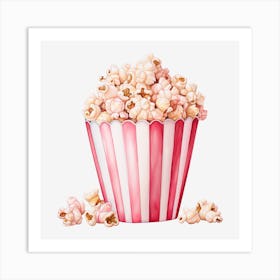 Popcorn On Black Background Art Print