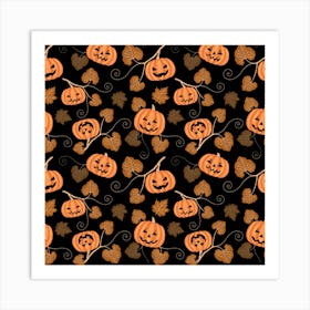 Pumpkins Pattern Art Print