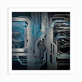 Circuit Board Background, circuit board abstract art, technology art, futuristic art, electronics Art Print
