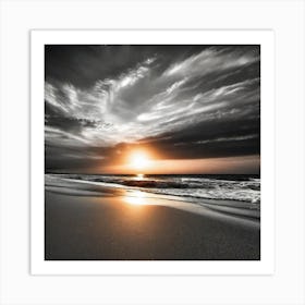 Sunset On The Beach 680 Art Print