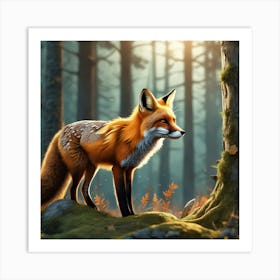 Fox In The Forest 92 Art Print