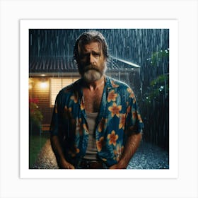 Man in the Rain Art Print