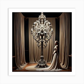 Bride With A Chandelier Art Print