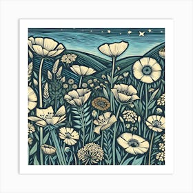 Poppies In The Meadow Art Print