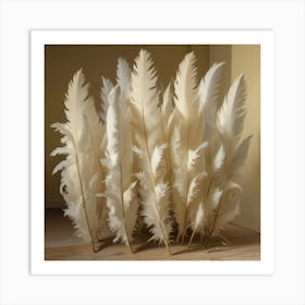 White Ostrich Feathers Art Print