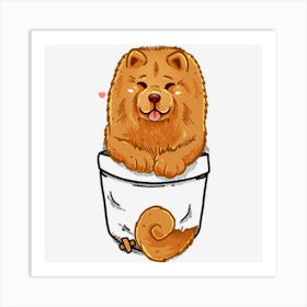 Pocket Cute Chow Chow Puppy Dog Art Print