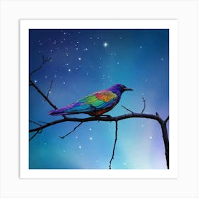 A bird on a tree branch Art Print