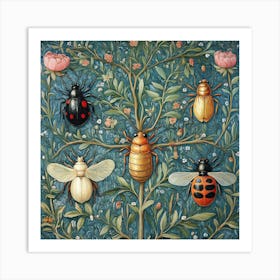 Ladybugs On A Tree Art Art Print