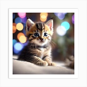 Christmas Kitten 2 Art Print