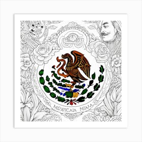 Mexico Coloring Page Art Print
