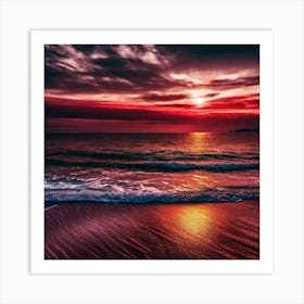 Sunset On The Beach 213 Art Print