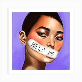 Help Me Girl Square Art Print