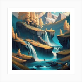 Whimsical Waterfall Art Print