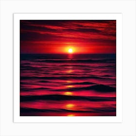 Sunset Over The Ocean 48 Art Print