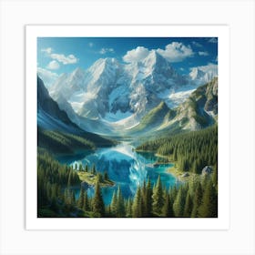 Lake In The Mountains 54 Art Print