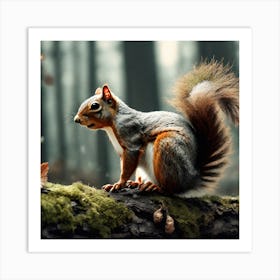 Squirrel In The Forest 198 Art Print