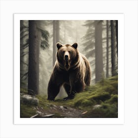 Grizzly Bear In The Forest 19 Art Print