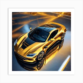 Golden Corvette 2 Art Print