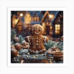 Christmas Gingerbread 1 Art Print
