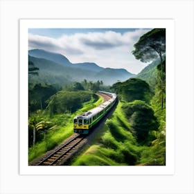 Train Landscape Transportation Mountain Travel Nature Road Railway Railroad Tree Transport (1) Art Print